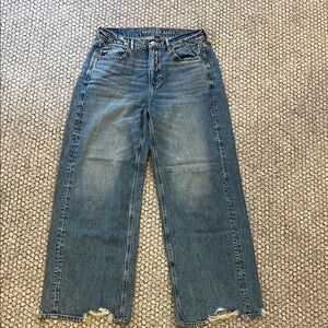 American Eagle Super High Rise Baggy Wide Leg Women's Jeans Size 8